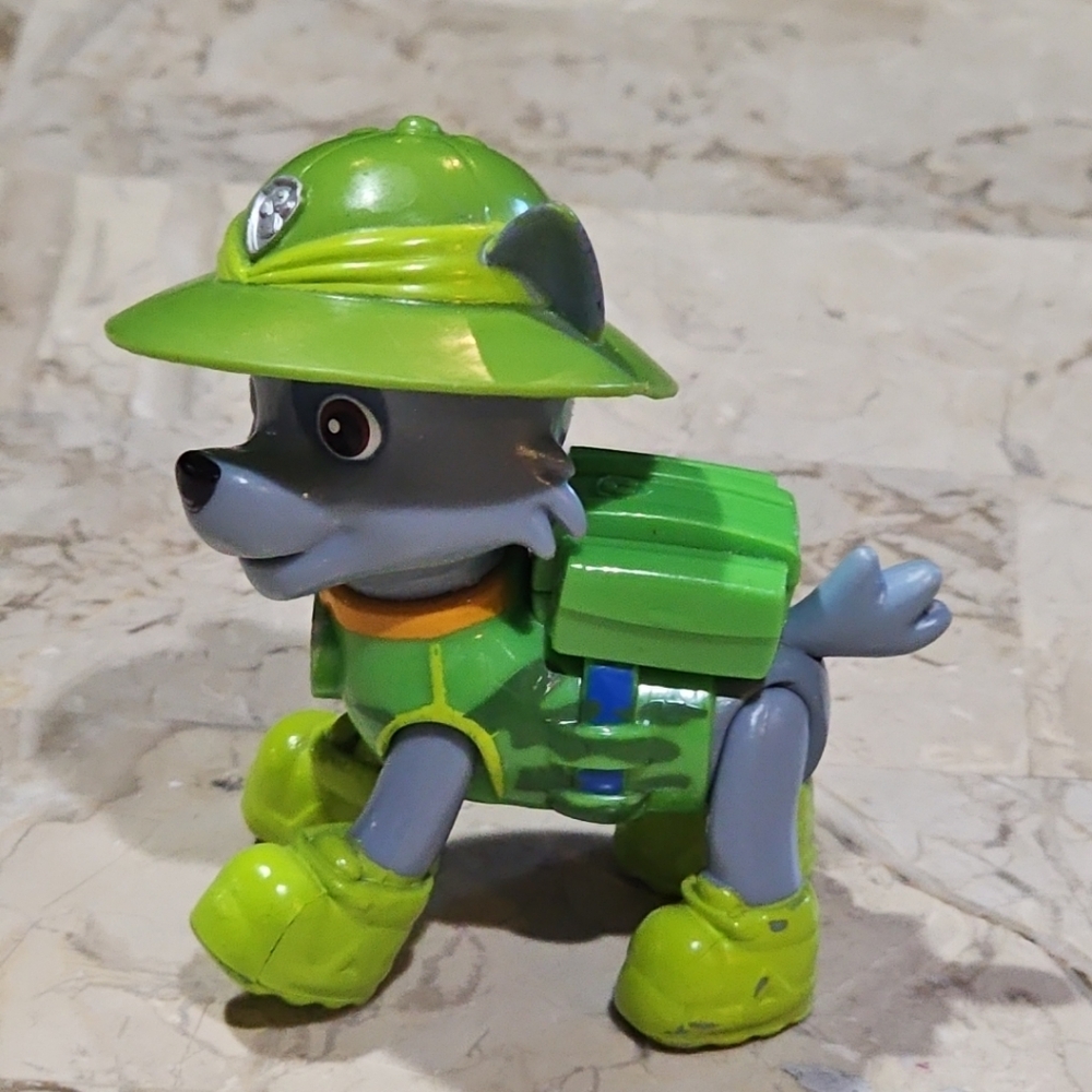 Paw‎ Patrol Jungle Rescue ROCKY Poseable Figure  Pup Kid Toy